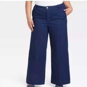 NWT Ava & Viv High-Rise Wide Leg Jeans Women’s 20 Dark Wash Relaxed Fit Stretch